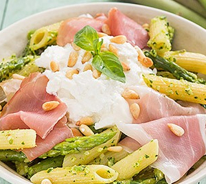 Pasta met groene asperges